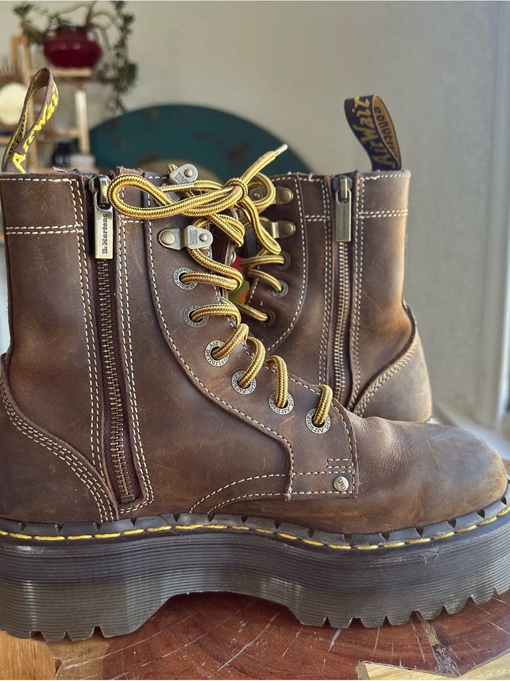 Dr. Martens Brown Leather Jadon Archive Boots